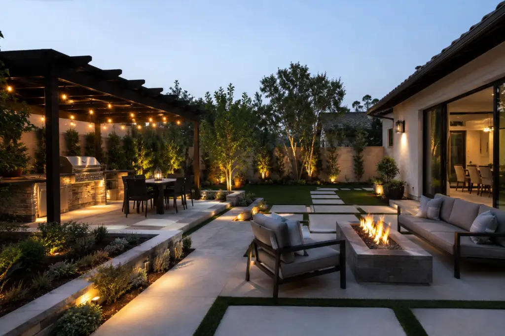 Modern California landscape design for year-round outdoor living in Los Angeles and Orange County